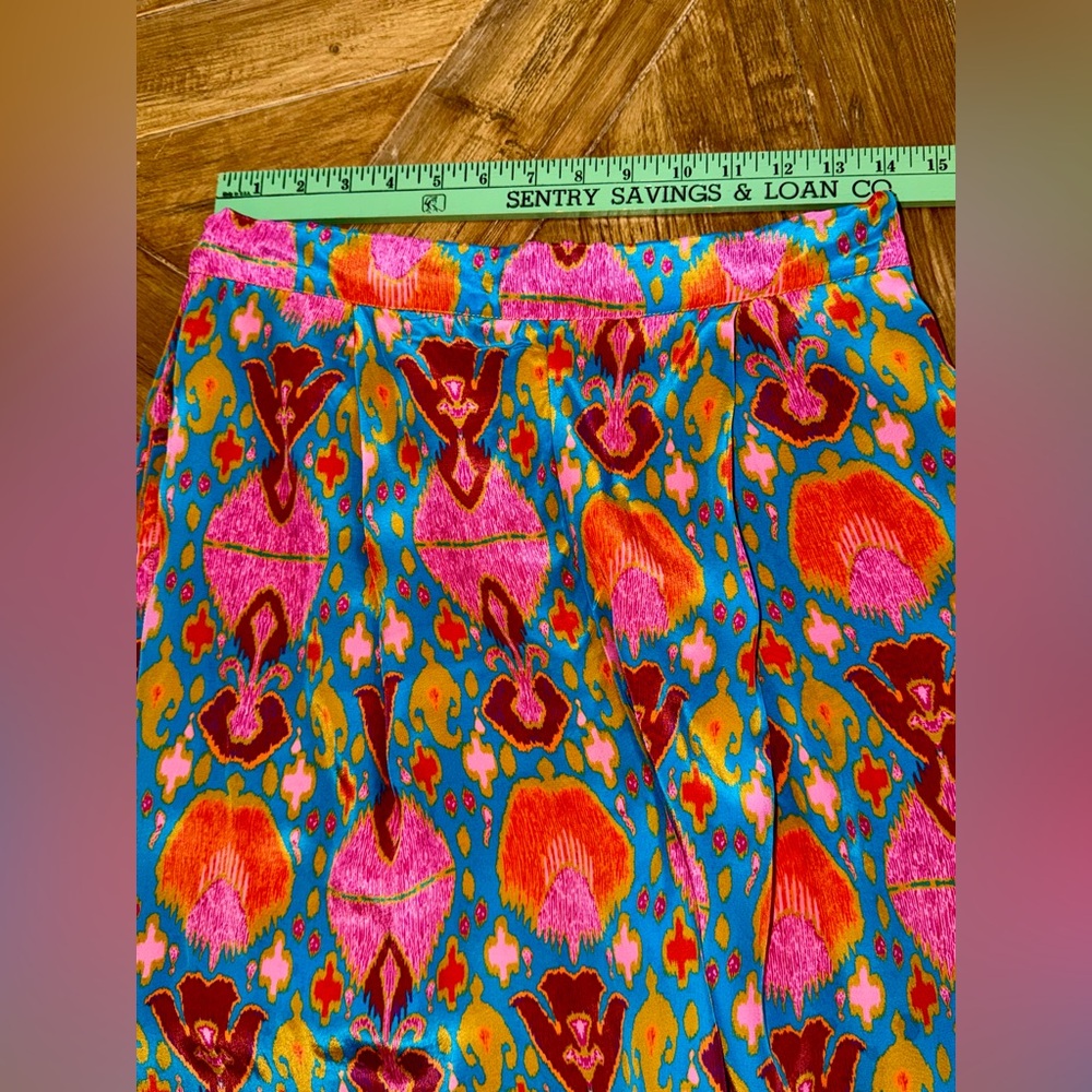 ✨ Anthropologie Ollari New York Ikat Silk-Feel Crop Top & Wide Leg Pant Set - L - Picture 12 of 16